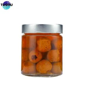 In Stock Wholesale New Design Cylinder Bottle Jam Food Storage Preserve Sauce Pickles Honey Glass Jar