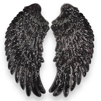 Patch en tissu thermocollant et à coudre, broderie appliquée de grandes ailes d'ange à paillettes, personnalisé de luxe, écologique, pour veste, robe, costume, toile