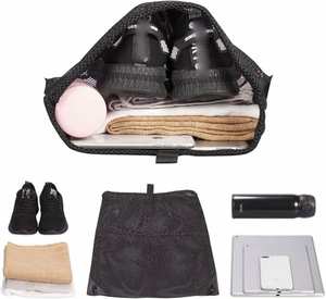 Bolsas de malla negras portátiles con cordón, personalizadas, resistentes, para gimnasio, lavandería, playa, juguetes, para hombres y mujeres - Product Image 5