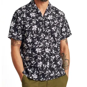 Yaz yeni stil Retro açık kamp yaka özel baskılı gömlek adam plaj gömlek