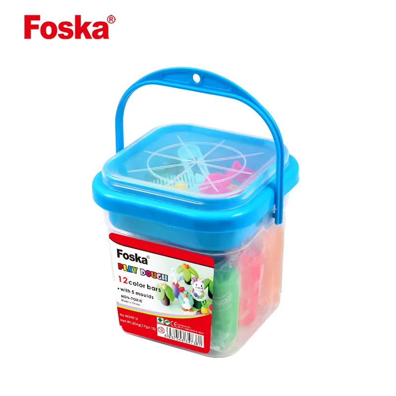 Foska 12 สีปลอดสารพิษอัจฉริยะ DIY การศึกษาพลาสติกแป้งเล่นนุ่มแบบจําลองดินเหนียวพร้อมแม่พิมพ์