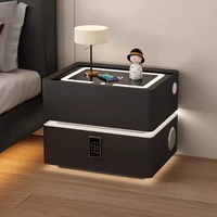 Table de chevet intelligente multifonctionnelle avec éclairage à détection corporelle, verrouillage PIN, charge sans fil BTBT020 pour la maison ou l'hôtel