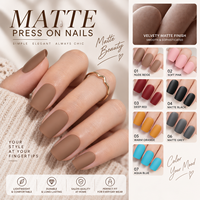 Fengshangmei Prêt à expédier Faux ongles à presser mats courts carrés couleur unie couvrance totale Vente en gros de capsules d'ongles artificiels