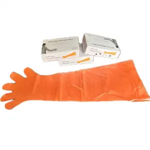 LDPE/HDPE одноразовые длинные руки/рукав ветеринарные перчатки