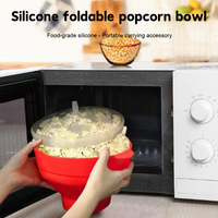 Pliable Silicone Micro-ondes Popcorn Popper Maker Machine Micro-ondes Bol BPA et PVC Sans Popcorn Bol avec Poignées