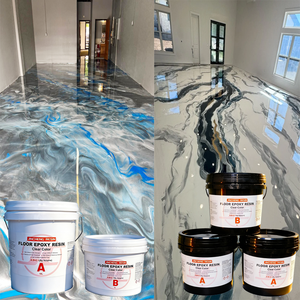 Self Leveling High Hardness Anti Scratch Crystal <b>Clear</b> AB Epoxy Liquid Coating Non Yellowing Floor <b>Resin</b> Hardener Brush 3D - Product Image 1