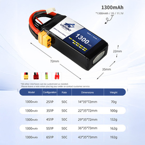 2S/3S/4S/6S FPV Drone 22.2V agli ioni di litio 50C/100C RC 1100/1300/1550/1800mAh <span class=keywords><strong>Quadcopter</strong></span> compatibile - Product Image 4