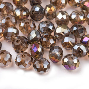 Manik-manik Kristal Rondelle Ceko QIAO 0.8/12mm Warna AB, Manik-manik Kaca Bersegi, Manik-manik Spacer Lepas untuk Pembuatan Perhiasan - Product Image 3