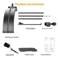 Lampe de sol LED demi-lune en U de 28 pouces, 32W, lumière d'appoint pour la protection des yeux, idéale pour le nail art, les extensions de cils et les salons de tatouage des sourcils