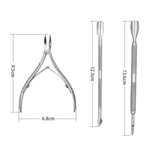 Best Quality Stainless Steel Nail Cuticle Nipper Pusher Set For Nails Care