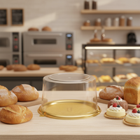 Boîte à gâteau personnalisée en plastique de qualité alimentaire pour anniversaire et mariage, boîte à gâteau à emporter, emballage transparent, boîtes à gâteau rondes