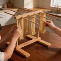 Support de rangement double niveau en bambou naturel, moderne et durable, pour nouilles instantanées, vente en gros sur mesure