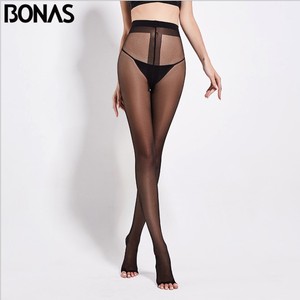 Medias de Compresión Opacas de Nailon Transparente para <span class=keywords><strong>Mujer</strong></span>, Pantimedias sin Pie con Técnica Sin Costuras y Método de Tejido de Estribo - Product Image 3