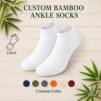 Chaussettes courtes en fibre de bambou blanc pur, écologiques, anti-odeur, respirantes, avec logo personnalisé, pour unisexe