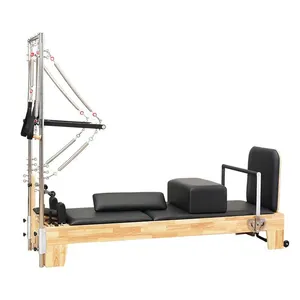 Gym Fitness Pilates Apparatuur Glijdende Bed High Grade Home Houten Half Trapeze Reformer Pilates Machine Met Toren