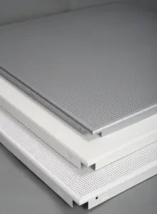 Materiais de construção pop design interior perfurado à prova de som do painel do teto de alumínio