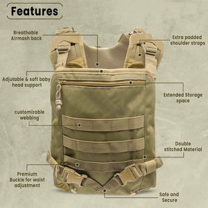 מנשא תינוקות טקטי/לטיולים - מנשא לתינוקות לאבות - מנשא תינוקות לגברים עם מסגרת פלסטיק - Product Image 5