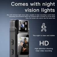 Kamera Aksi Mini Digital Wifi 1080P dengan Penglihatan Malam Inframerah, Lensa Rotasi 180 Derajat, Klip Saku, Kamera Tubuh