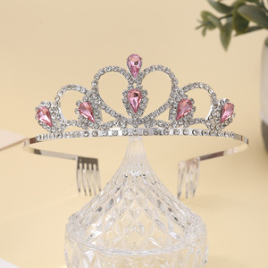 <strong>BELLE</strong> WORLD Lovely Shop Colorful Gems Silver Rhinestone Tiara for Little Kid Big Kid Prom Birthday Princess Crown - Product Image 2