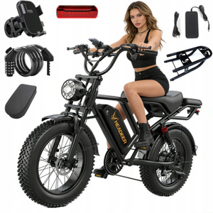 Bicicleta Eléctrica Todoterreno con Suspensión Completa y Llantas Gruesas de 20 Pulgadas, Envío Directo desde Almacén en EE. UU. y la UE, Bicicleta Eléctrica Vintage para Adultos - Product Image 1