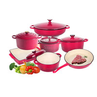 Vente en gros d'ustensiles de cuisine en fonte émaillée Ensemble de casseroles durables et antiadhésives pour four hollandais Casserole pour la cuisine, le restaurant et la pâtisserie