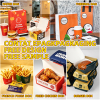 Boîte d'emballage personnalisée pour restauration rapide, boîte à compartiments pour shawarma, doner kebab, wraps, boîte de partage, boîte à sauce piquante, boîte repas à emporter