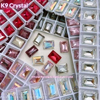 Cristal de diamant K9 10x14 rectangulaire à angle droit, grande transparence, verre scintillant, accessoires pour nail art, modèle Cy0510