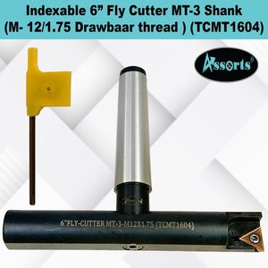 Juego de 6 fresas de un solo filo con vástago MT3 M12x1.75, inserto de carburo para centro de mecanizado CNC - Product Image 2