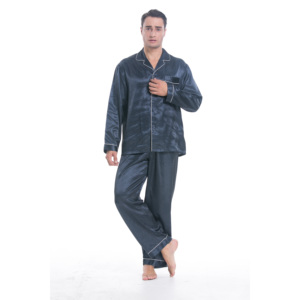 Set Pigiama e Vestaglia Termica da <span class=keywords><strong>Uomo</strong></span> in Raso, Maniche Lunghe, 100% Poliestere, <span class=keywords><strong>Abbigliamento</strong></span> Casual per <span class=keywords><strong>Casa</strong></span> - Product Image 5