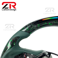 Accessoires de voiture pour Infiniti G37 G35 Q50 Q60 Sky-line GT Volant sport en cuir perforé personnalisé en fibre de carbone forgée