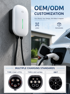 Nuevo Cargador <span class=keywords><strong>de</strong></span> Pared para Vehículos Eléctricos <span class=keywords><strong>de</strong></span> 7KW, 32A, Tipo 2, Monofásico, Carga Rápida CA, Uso Doméstico, 230V, IP55, CE, Pantalla LED Inteligente - Product Image 2