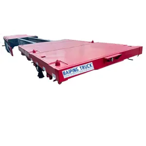 3 trục 40ft Red giá rẻ giường phẳng bán trailers sử dụng phẳng container Trailer cho bán