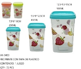 Contenants de stockage alimentaire en plastique 100ml 380ml 650ml avec couvercle à vis, multi-usages pour la cuisine, les collations, les fruits, les biscuits, design floral - Product Image 1
