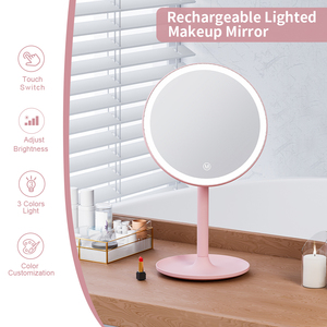 Lông mi có thể được từ hóa để các chủ 360 độ xoay hồng Vòng mỹ phẩm gương sạc thắp sáng tạo nên gương - Product Image 3