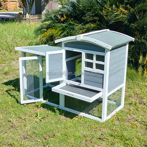 SDR042 Offre Spéciale vente en gros personnalisé pas cher grand extérieur en bois lapin maison lapins huches Cage lapin huche avec fil de fer barbelé - Product Image 1