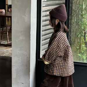 Giacca Invernale Casual per Bambini Stylefish, Modello a Quadri Traspirante in Misto Poliestere/Cotone, Design Trapuntato con Collo Rotondo - Product Image 2