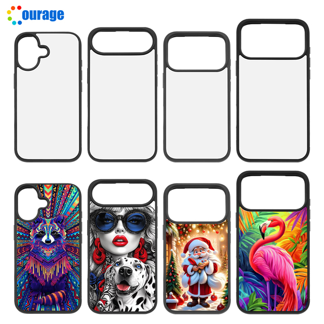 New Arrival Blank 2D Black Sublimation Phone Case PC+TPU Sublimation Phone Cases Blanks with Aluminum Sheet