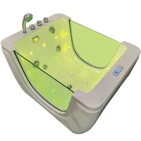 Baignoire Bébé SPA Hydrothérapie Autonome Maison, Bain Massant à Thermostat en Acrylique pour Enfants