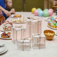 Boîte cadeau pliable en PVC jetable personnalisée avec couvercle en papier pour sushis, sandwichs, pain, emballage alimentaire, impression de logo personnalisée, vente en gros