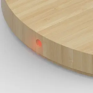 Chargeur sans fil rond en bambou, gadgets écologiques - Product Image 2
