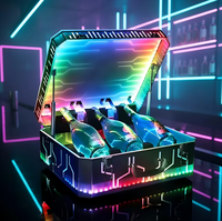 Vitrine LED RGB en acrylique moderne pour bar et boîte de nuit, pour présentation de bouteilles de vin et de spiritueux, avec logo personnalisé et revêtement UV léger