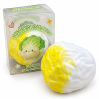 Jouet anti-stress souple en forme de chou mignon, simulation de légume, jouet à presser doux avec boîte cadeau
