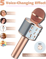 Microphone et haut-parleur 2 en 1, 5 effets de changement de voix, Bluetooth 5.0, emplacement pour carte TF, haut-parleur karaoké sans fil portable pour les fêtes
