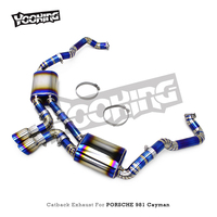 Système d'échappement en titane pour Porsche 981 Cayman 2.7 3.4 2013-2016, échappement droit, bleu brûlé, léger et performant