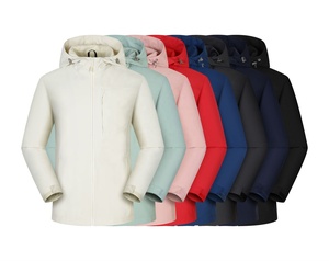 Hooded <strong>Coated</strong> Spring Rain Jacket Outdoor <strong>Raincoat</strong> Windbreaker Hiking Unisex Wholesale Waterproof Stand Woven 100% <strong>Polyester</strong> - Product Image 2