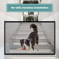 Barrière Rétractable pour Animaux de Compagnie, Filet de Sécurité Portable pour Chiens, Idéal pour Portes et Escaliers Intérieurs, Convient aux Grands et Petits Chiens