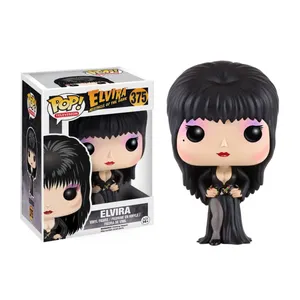 Televisi: Nyonya gelap Elvira dengan kotak vinil mainan Model koleksi figur Aksi