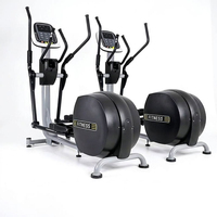 Elliptique de qualité commerciale avec écran LCD et moniteur de fréquence cardiaque, entraîneur croisé silencieux à entraînement frontal pour salle de sport
