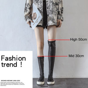 2022 hiver femmes cuissardes bottes <span class=keywords><strong>grande</strong></span> <span class=keywords><strong>taille</strong></span> <span class=keywords><strong>44</strong></span> haute élasticité femmes au-dessus du genou chaussettes plates bottes - Product Image 6