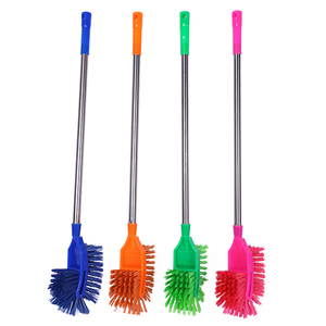 Cepillo de inodoro con mango de acero inoxidable, producto de limpieza de cuencos de <span class=keywords><strong>baño</strong></span> de cerdas duras con diseño manual <span class=keywords><strong>para</strong></span> limpieza de inodoros - Product Image 1